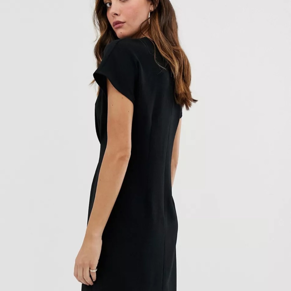 ASOS DESIGN nipped in waist mini dress in black